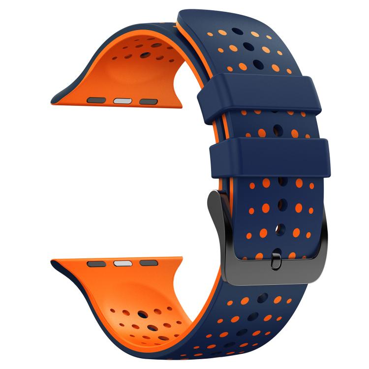 For Apple Watch 46mm / 49mm / 45mm / 44mm Starry Sky Pattern Two Color Silicone Watch Band
