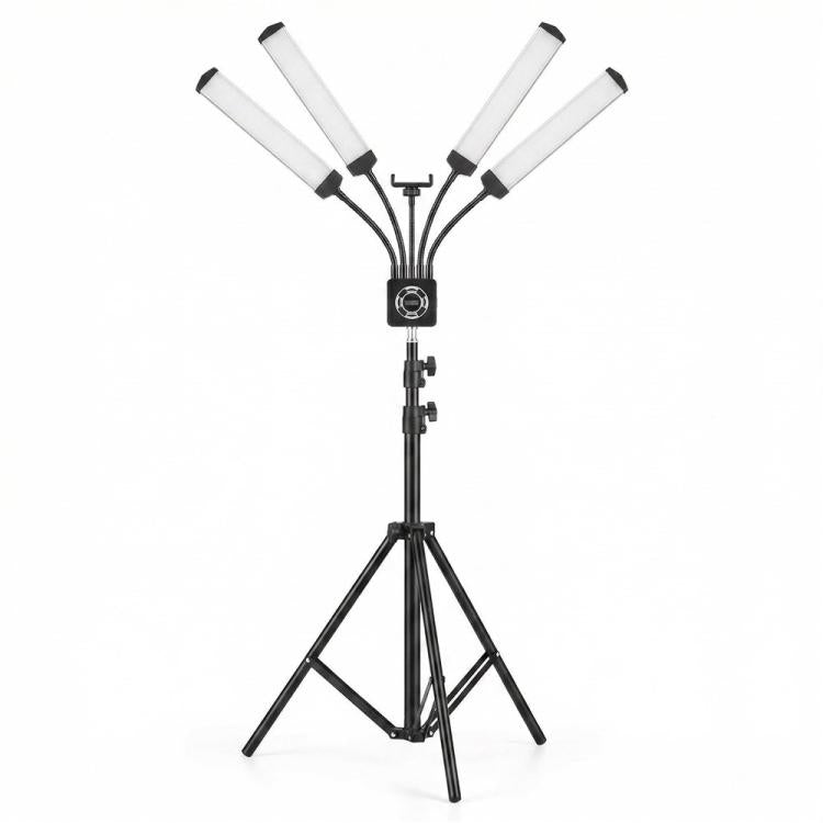 HD-150XJ 3200K-5600K Adjustable Remote Control 65W LED Photography Light 4-Arm Fill Light, Plug:EU Plug