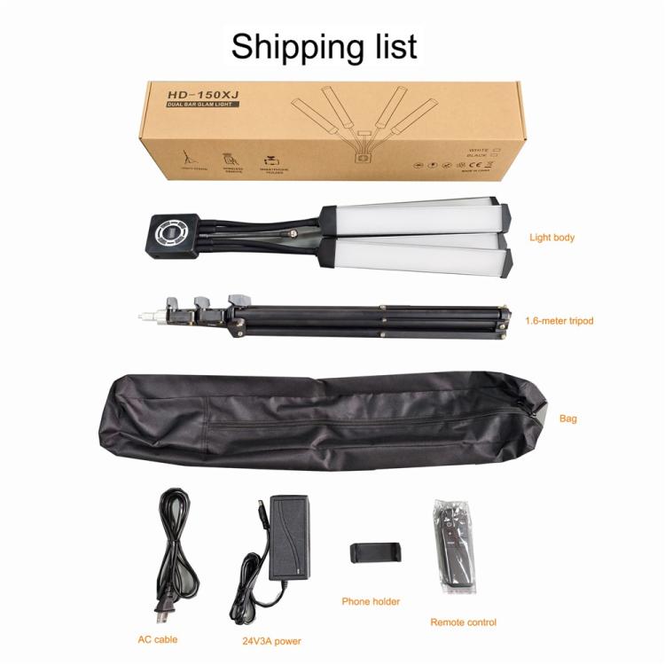 HD-150XJ 3200K-5600K Adjustable Remote Control 65W LED Photography Light 4-Arm Fill Light, Plug:AU Plug
