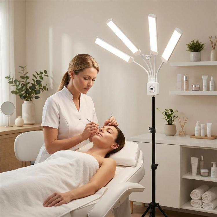 HD-150XJ 3200K-5600K Adjustable Remote Control 65W LED Photography Light 4-Arm Fill Light, Plug:EU Plug