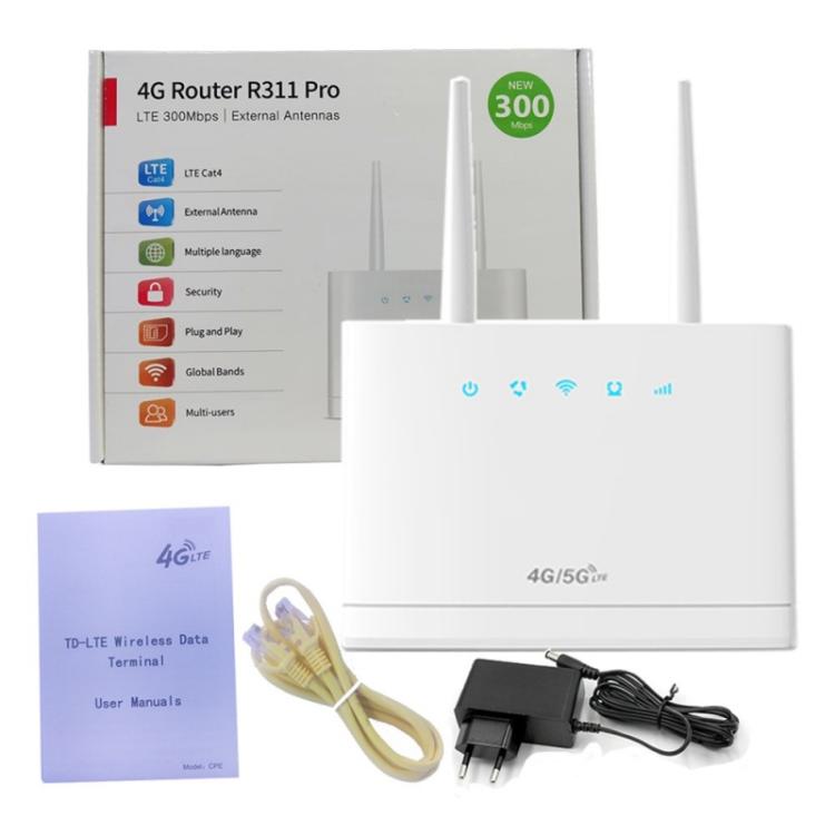 R311 Pro SIM Card WiFi Router 300Mbps Wireless Mobile Hotspot CPE 4G LTE Router