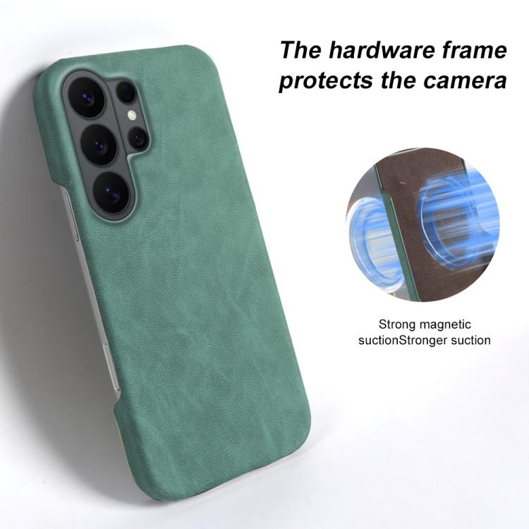 For Galaxy S26 Ultra 5G Retro-skin Magnetic Vegan Leather Back Phone Case