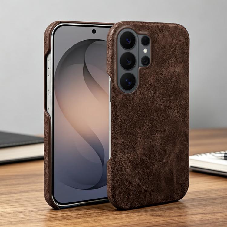 For Galaxy S26 Ultra 5G Retro-skin Magnetic Vegan Leather Back Phone Case