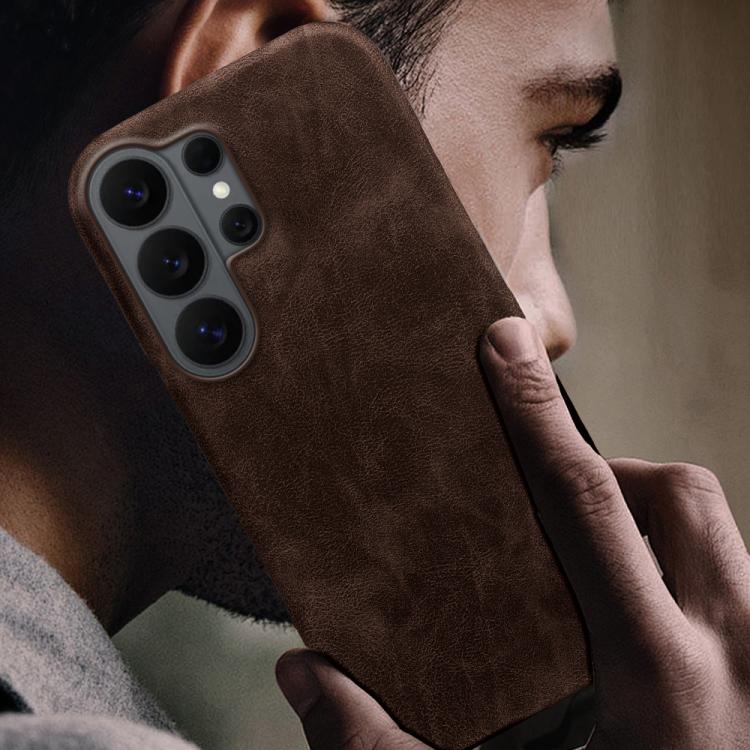 For Galaxy S26 Ultra 5G Retro-skin Magnetic Vegan Leather Back Phone Case