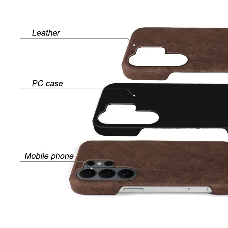 For Galaxy S26 Ultra 5G Retro-skin Magnetic Vegan Leather Back Phone Case