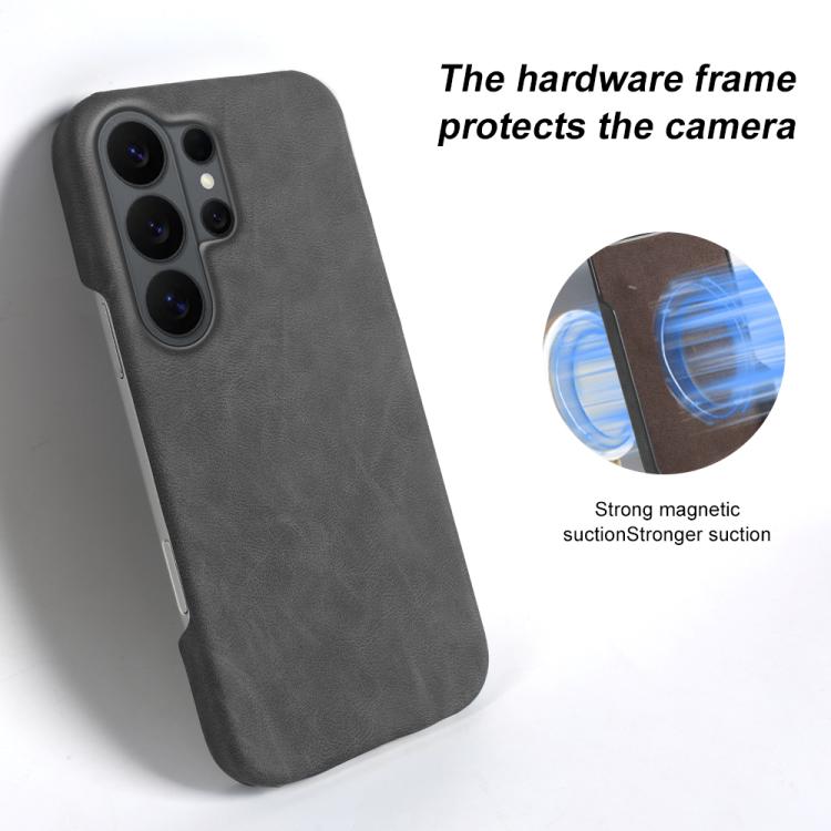 For Galaxy S26 Ultra 5G Retro-skin Magnetic Vegan Leather Back Phone Case