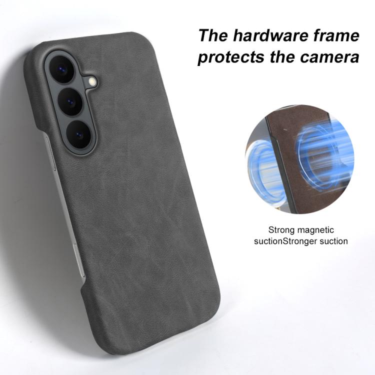 For Galaxy S26 5G Retro-skin Magnetic Vegan Leather Back Phone Case