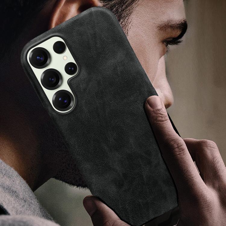 For Galaxy S25 Ultra 5G Retro-skin Magnetic Vegan Leather Back Phone Case