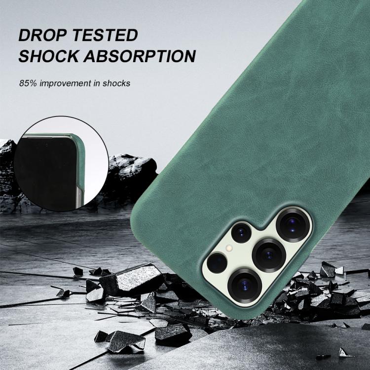 For Galaxy S25 Ultra 5G Retro-skin Magnetic Vegan Leather Back Phone Case