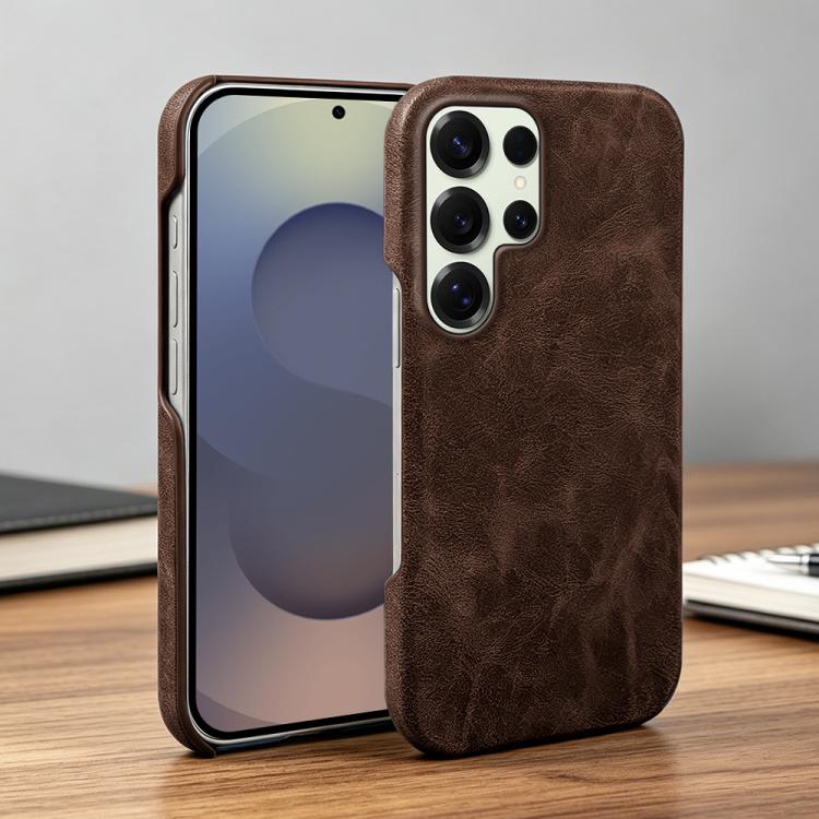 For Galaxy S25 Ultra 5G Retro-skin Magnetic Vegan Leather Back Phone Case