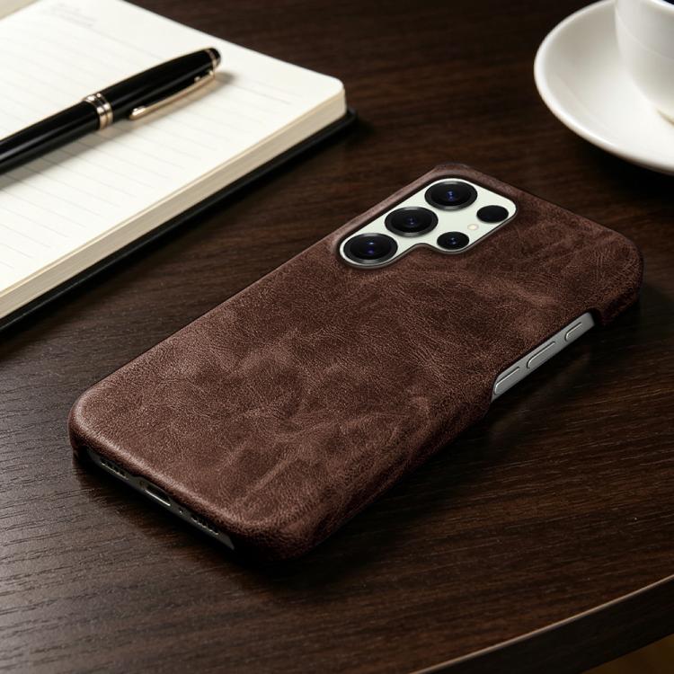 For Galaxy S25 Ultra 5G Retro-skin Magnetic Vegan Leather Back Phone Case