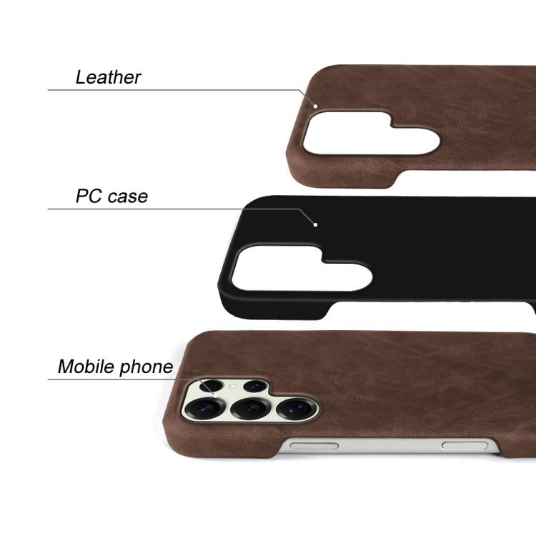 For Galaxy S25 Ultra 5G Retro-skin Magnetic Vegan Leather Back Phone Case