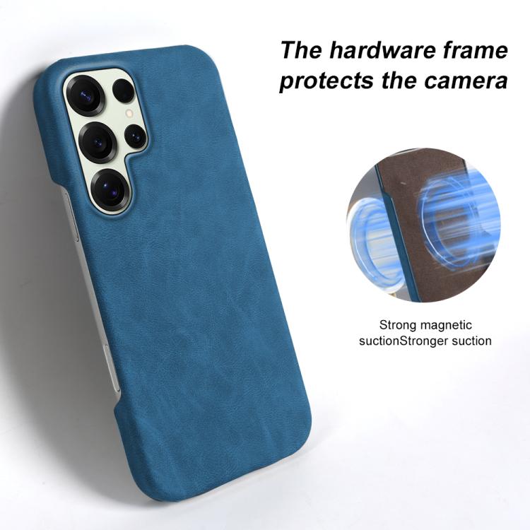 For Galaxy S25 Ultra 5G Retro-skin Magnetic Vegan Leather Back Phone Case