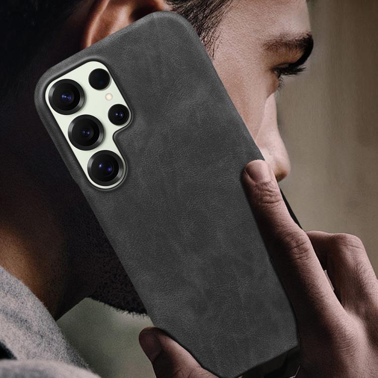 For Galaxy S25 Ultra 5G Retro-skin Magnetic Vegan Leather Back Phone Case