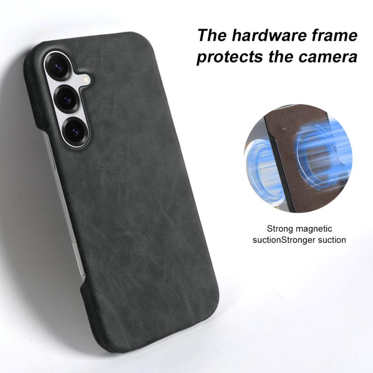 For Galaxy S25 5G Retro-skin Magnetic Vegan Leather Back Phone Case