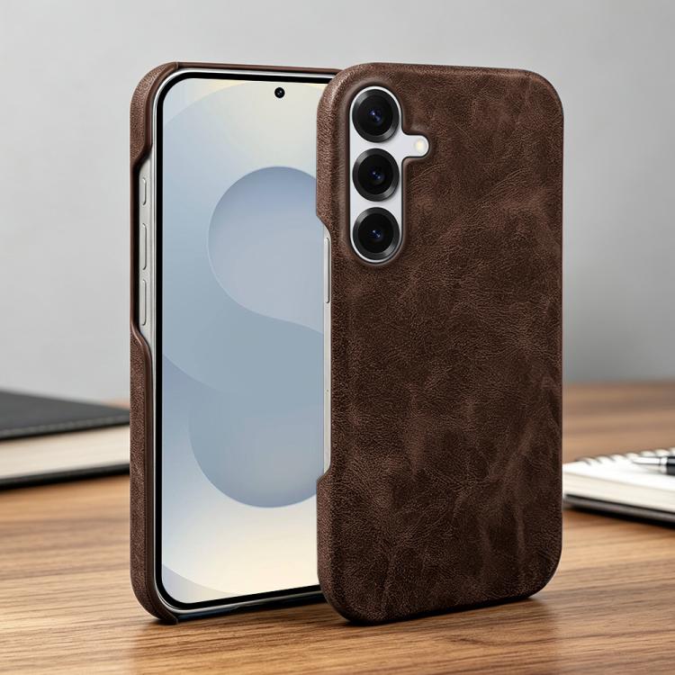 For Galaxy S25 5G Retro-skin Magnetic Vegan Leather Back Phone Case