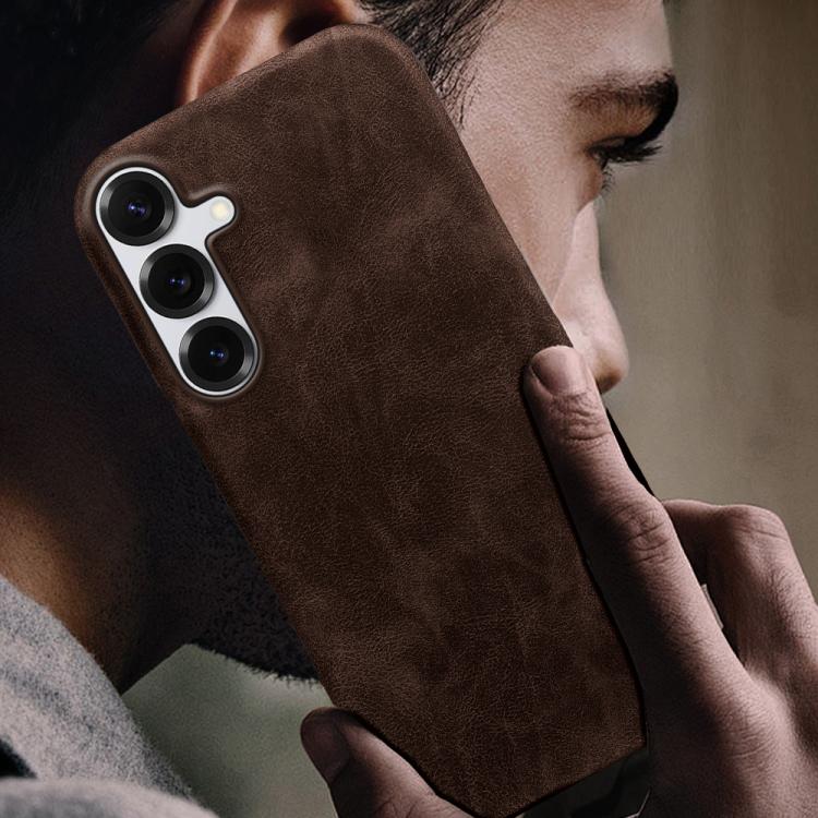 For Galaxy S25 5G Retro-skin Magnetic Vegan Leather Back Phone Case