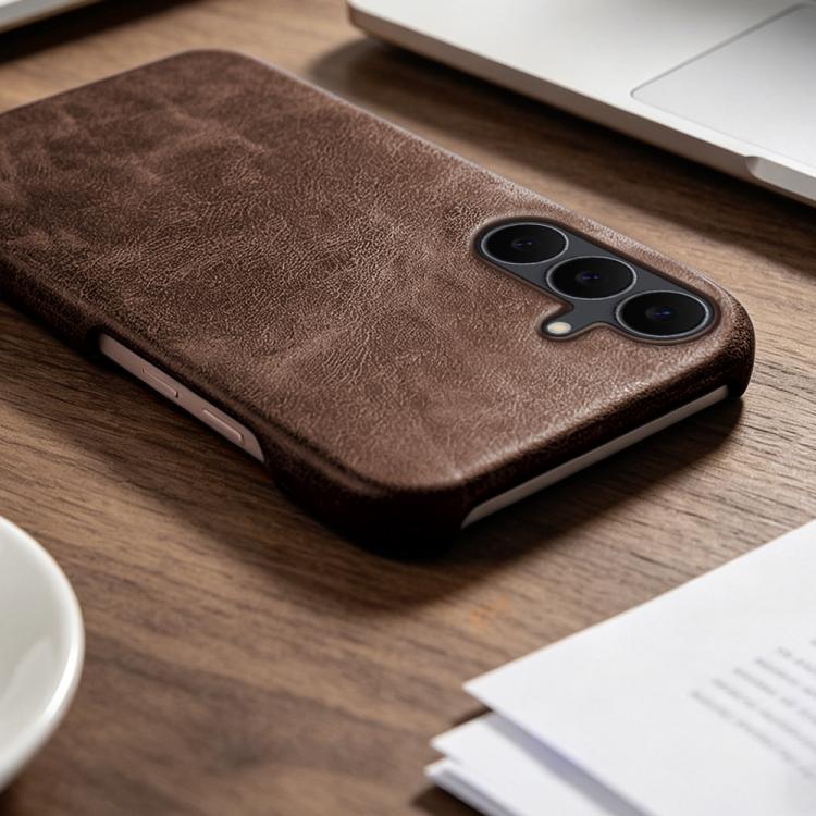 For Galaxy S25 FE 5G Retro-skin Magnetic Vegan Leather Back Phone Case