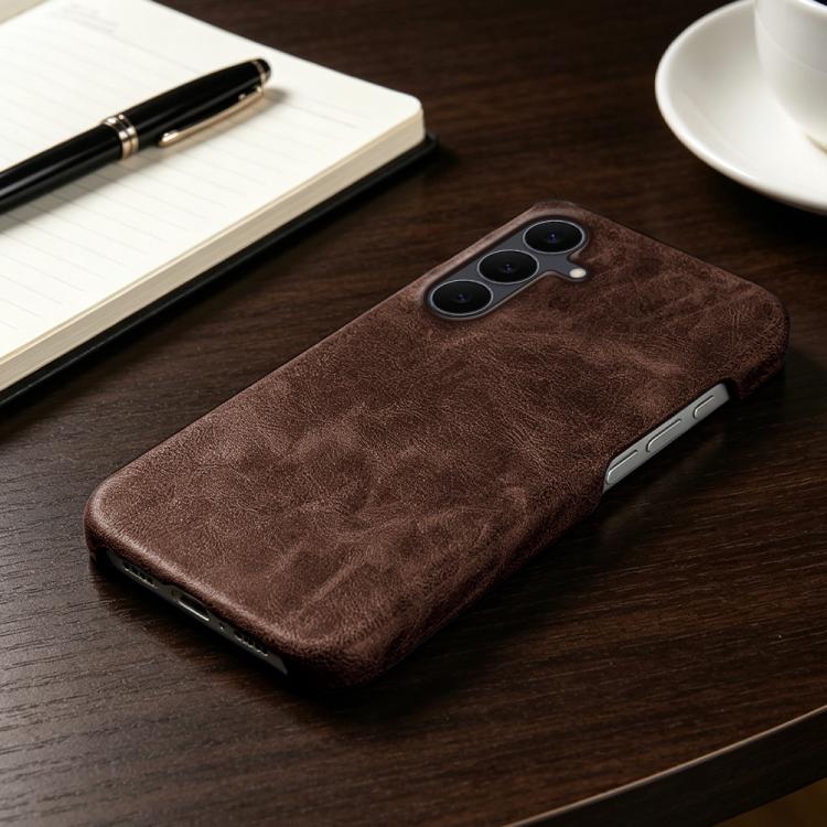 For Galaxy S25 FE 5G Retro-skin Magnetic Vegan Leather Back Phone Case