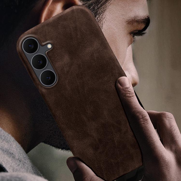 For Galaxy S25 FE 5G Retro-skin Magnetic Vegan Leather Back Phone Case