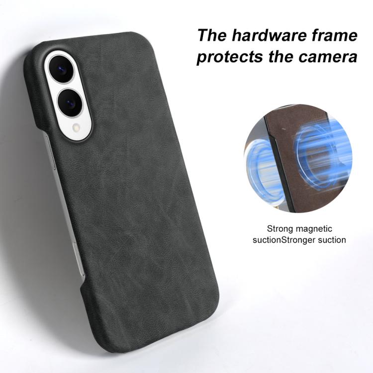 For Galaxy S25 Edge 5G Retro-skin Magnetic Vegan Leather Back Phone Case
