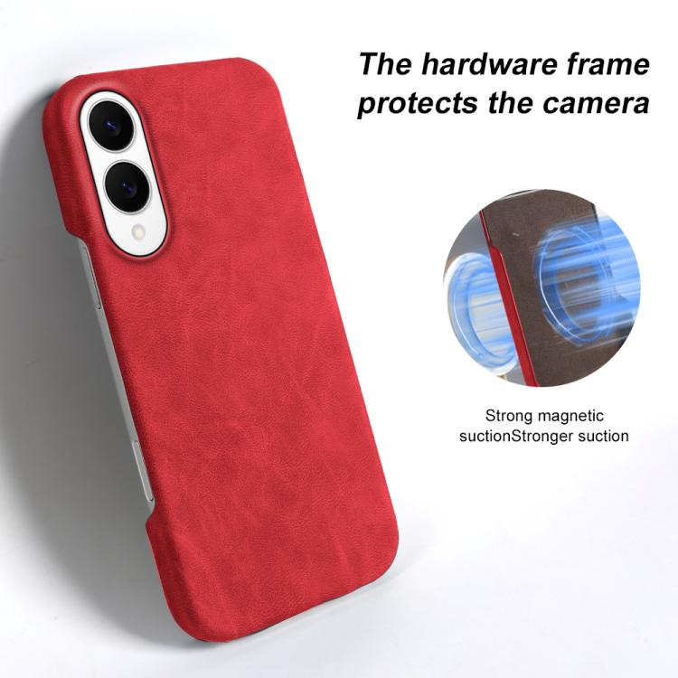 For Galaxy S25 Edge 5G Retro-skin Magnetic Vegan Leather Back Phone Case