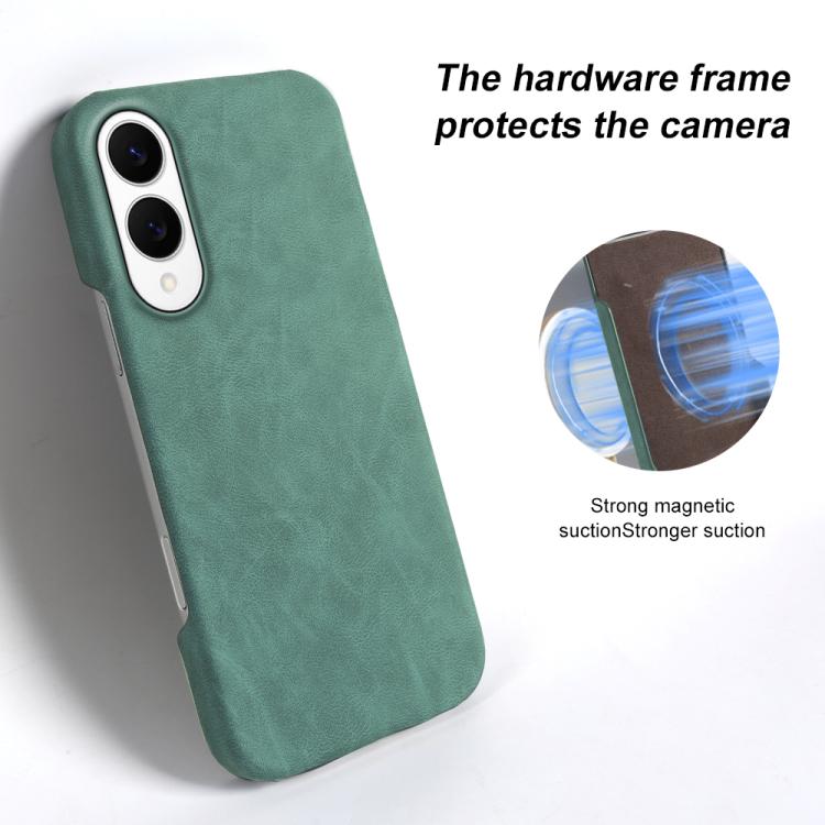 For Galaxy S25 Edge 5G Retro-skin Magnetic Vegan Leather Back Phone Case