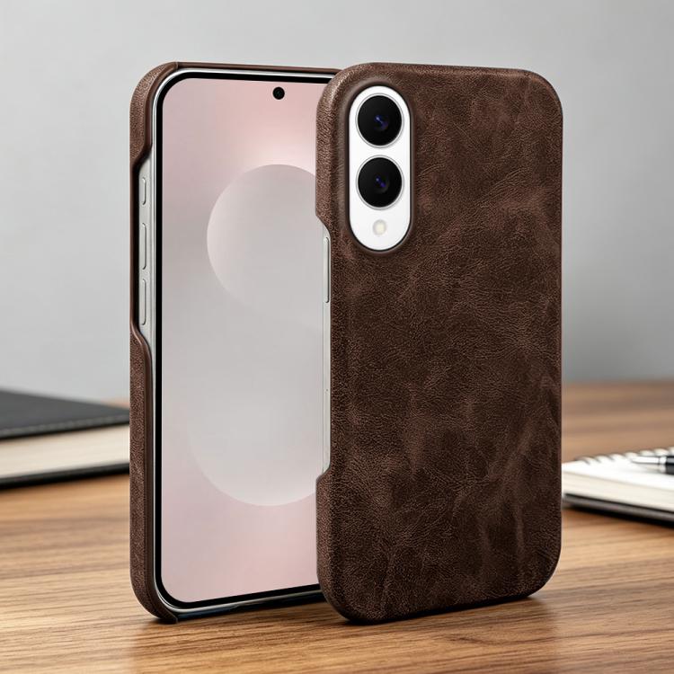 For Galaxy S25 Edge 5G Retro-skin Magnetic Vegan Leather Back Phone Case