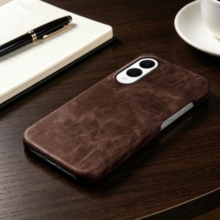For Galaxy S25 Edge 5G Retro-skin Magnetic Vegan Leather Back Phone Case