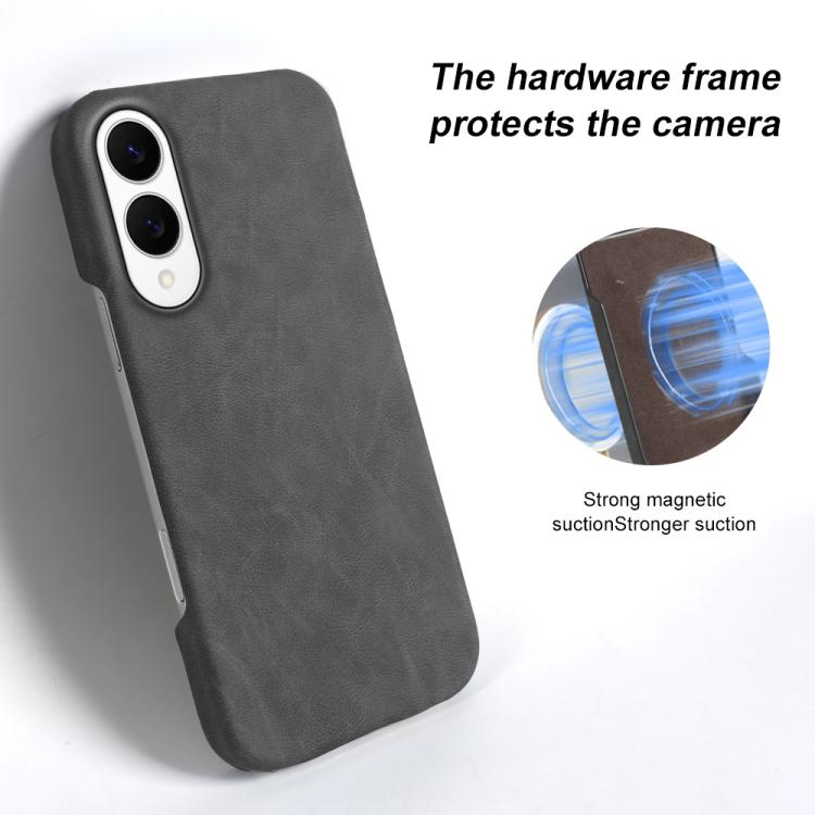 For Galaxy S25 Edge 5G Retro-skin Magnetic Vegan Leather Back Phone Case