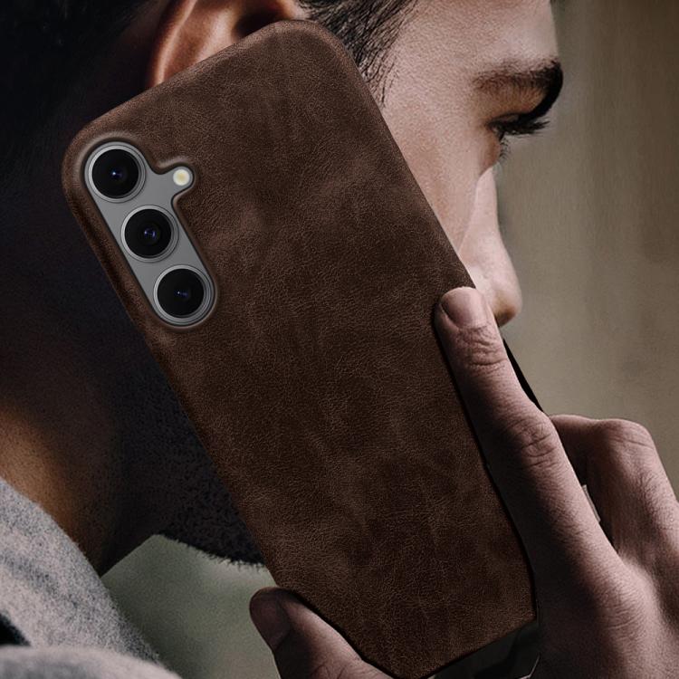 For Galaxy S24 FE 5G Retro-skin Magnetic Vegan Leather Back Phone Case