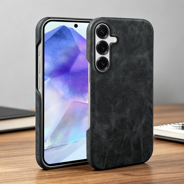 For Galaxy A55 5G Retro-skin Magnetic Vegan Leather Back Phone Case