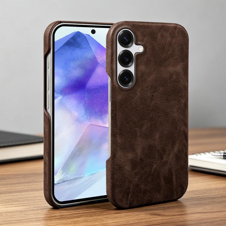 For Galaxy A55 5G Retro-skin Magnetic Vegan Leather Back Phone Case