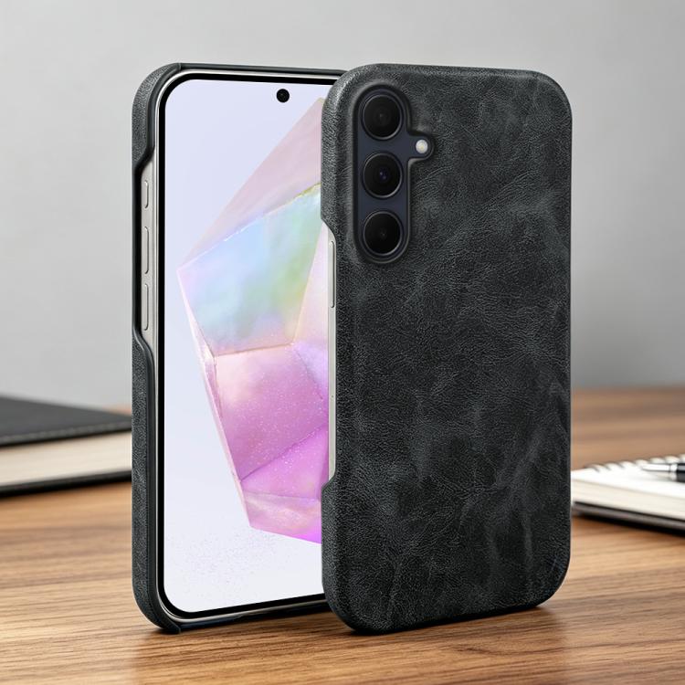 For Galaxy A35 5G Retro-skin Magnetic Vegan Leather Back Phone Case
