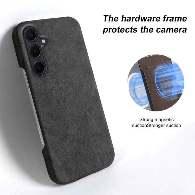 For Galaxy A35 5G Retro-skin Magnetic Vegan Leather Back Phone Case