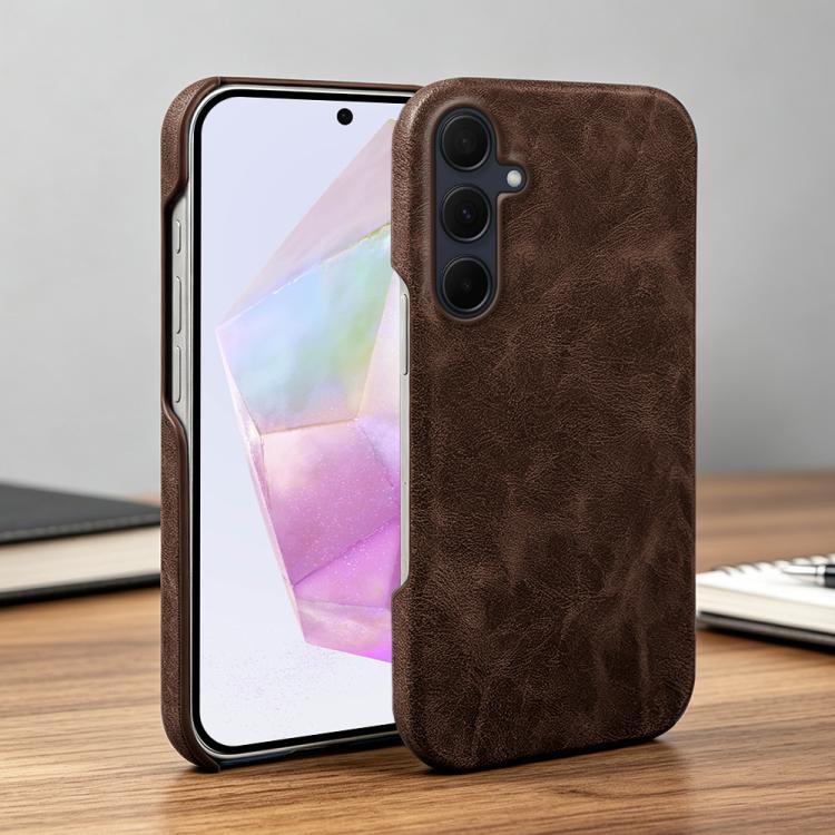 For Galaxy A35 5G Retro-skin Magnetic Vegan Leather Back Phone Case