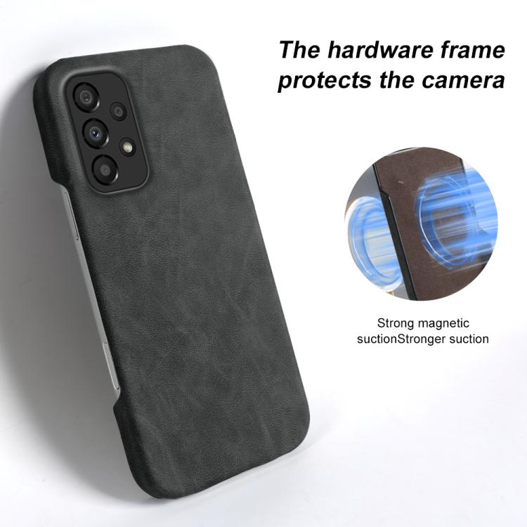 For Galaxy A33 5G Retro-skin Magnetic Vegan Leather Back Phone Case