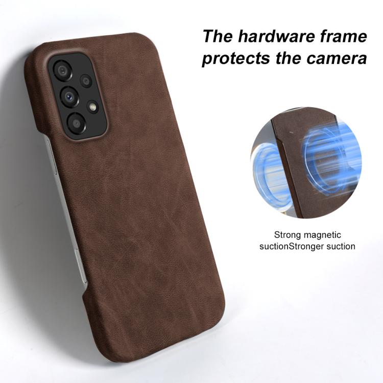 For Galaxy A33 5G Retro-skin Magnetic Vegan Leather Back Phone Case