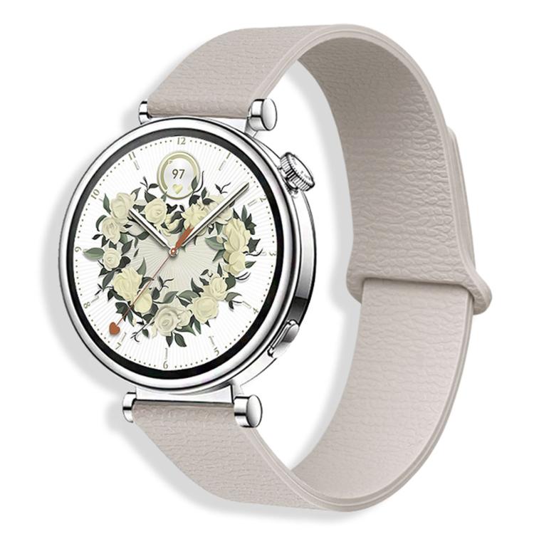 20mm Lychee Pattern Magnetic Loop Silicone Watch Band