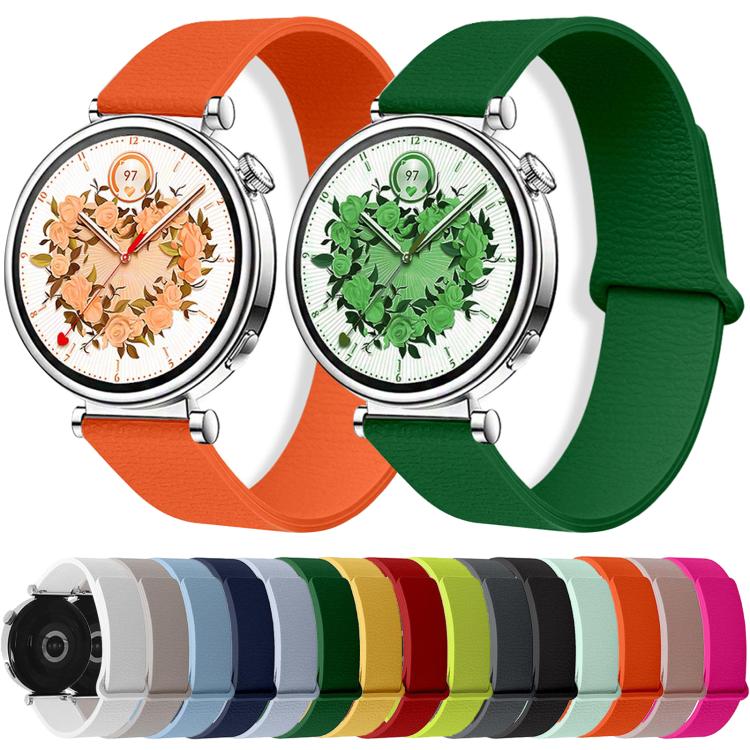 20mm Lychee Pattern Magnetic Loop Silicone Watch Band