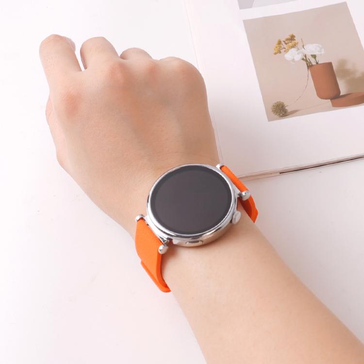 20mm Lychee Pattern Magnetic Loop Silicone Watch Band