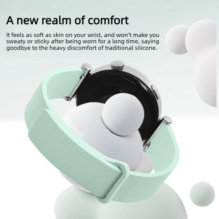 20mm Lychee Pattern Magnetic Loop Silicone Watch Band