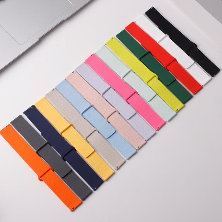 20mm Lychee Pattern Magnetic Loop Silicone Watch Band