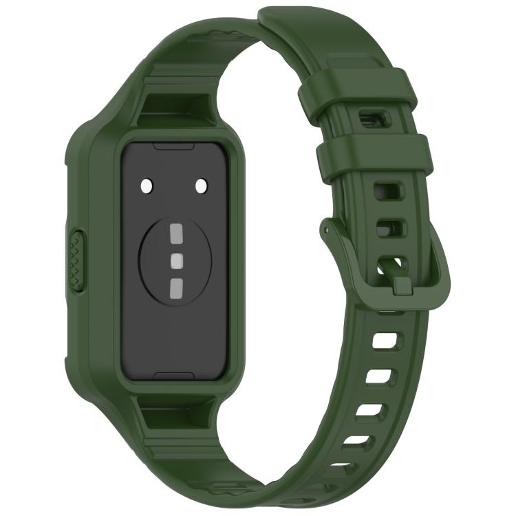 For Huawei Band 11 / 11 NFC Integrated Armor Solid Color Silicone Watch Band