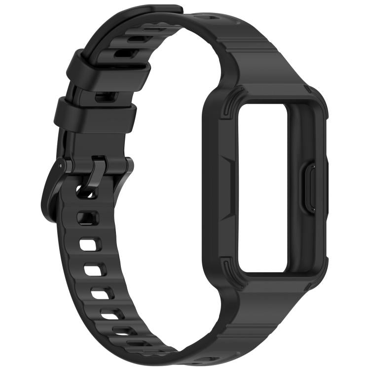 For Huawei Band 11 / 11 NFC Integrated Armor Solid Color Silicone Watch Band