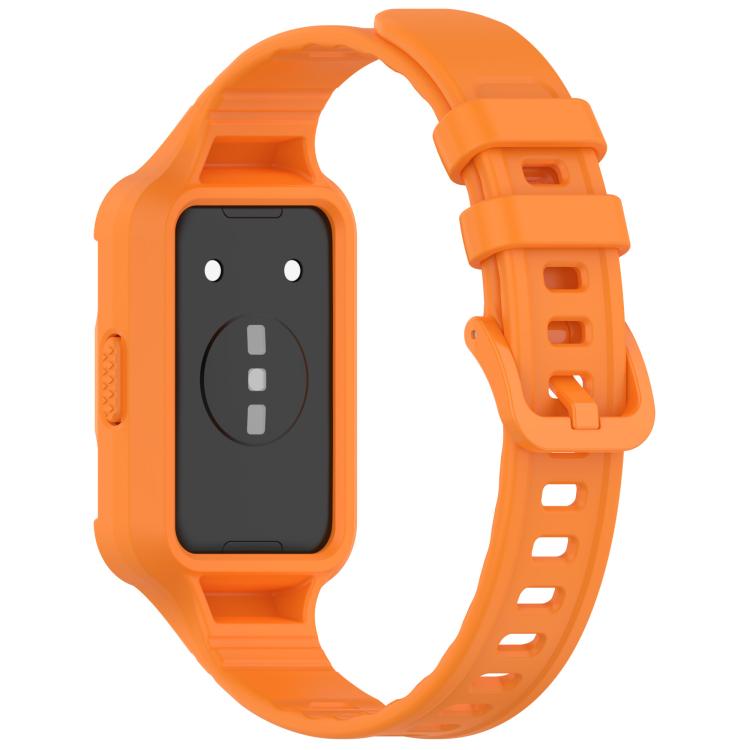 For Huawei Band 11 / 11 NFC Integrated Armor Solid Color Silicone Watch Band