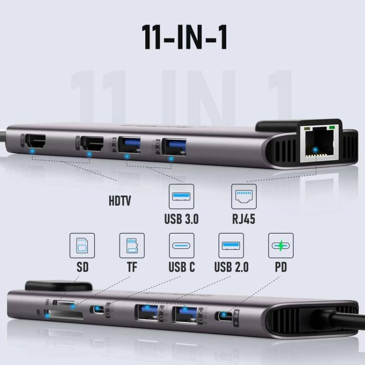 Lemorele TC65L Type-C Multiport Hub Gigabit Ethernet 4K HDMI PD Charging Dock