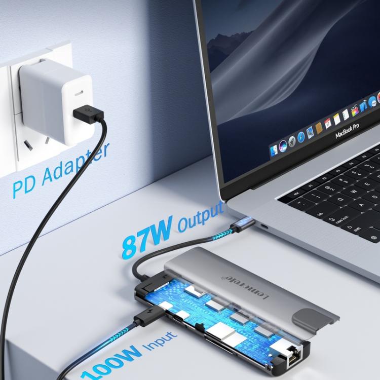 Lemorele TC39 9 in 1 Docking Station HDMI Ethernet 100W PD Laptop Connector