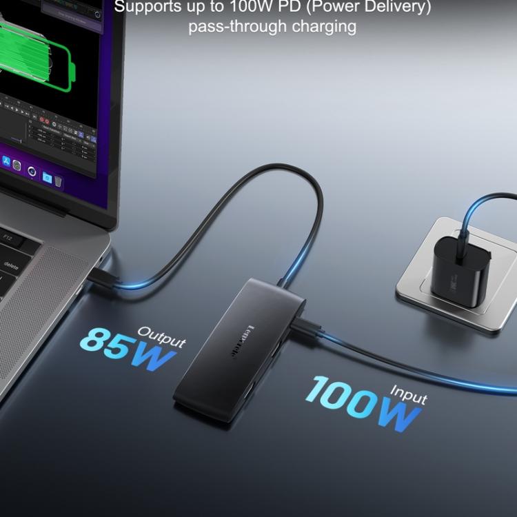Lemorele TC510 7 in 1 Docking Station 4K Display High Speed 100W PD Portable Adapter