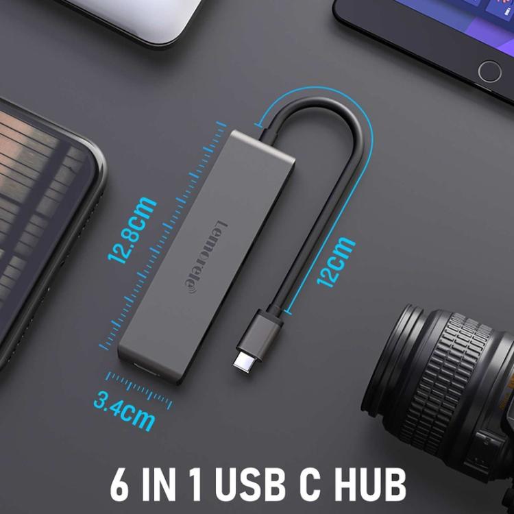 Lemorele X23L 6 in 1 Docking Station 4K Visual Output Dual Slot 100W PD Portable Adapter